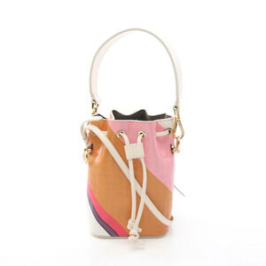 Fendi Montresor Handbag Leather White Multicolor AJSI